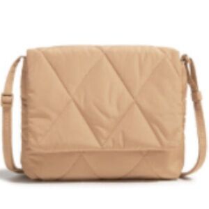 Vera Bradley small flap hipster crossbody. Tan quilted. Magnetic closure. NWT